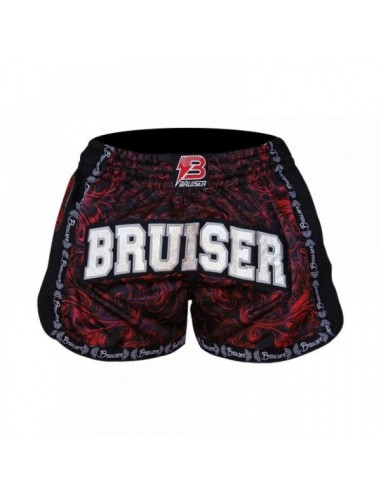 Pantalón short de thai/kick bruiser roj/negro PAN-