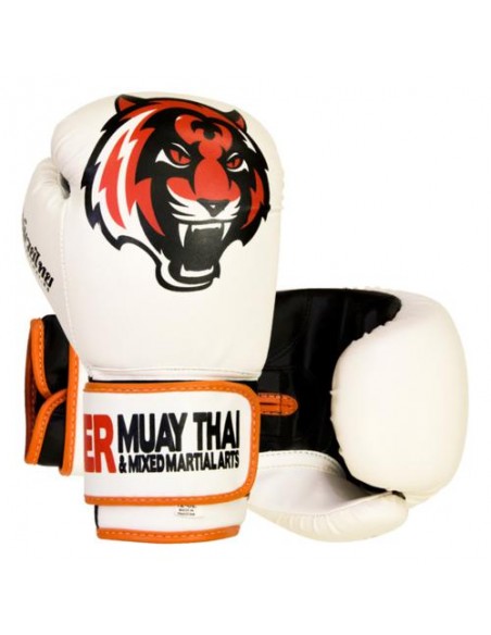 Guantes Boxeo Tiger Blanco GU-106 Piel-14 Oz - Bru