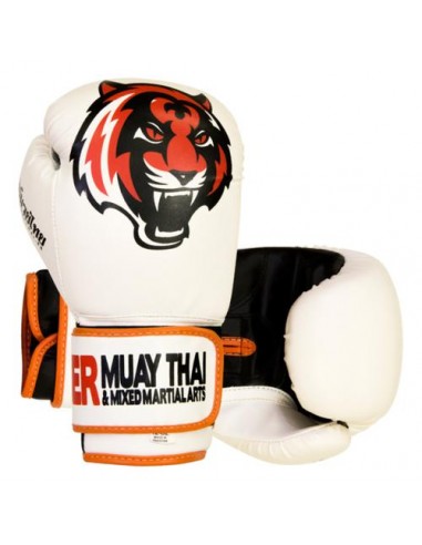 Guantes Boxeo Tiger Blanco GU-106 Piel-16 Oz - Bru