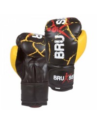 Guantes Boxeo ProKids Negro Amarillo GU-205 Piel-1