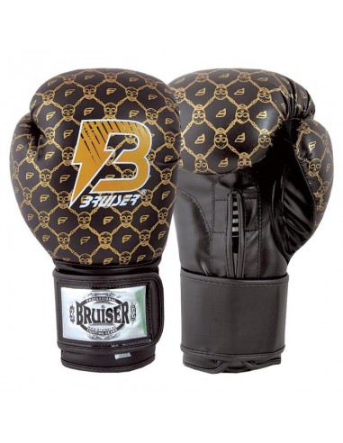 Guantes Skull Negro GU-322 Piel-16 Oz - Bruiser