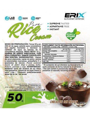 Crema de arroz Rice cream 1x50 G Bombon van houten