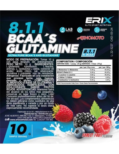 GLUTAMINA BCAAS  ajinomoto  1x10 Gr  Fruit punch