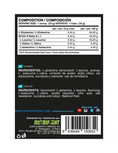 GLUTAMINA BCAAS  ajinomoto  1x10 Gr  Fruit punch
