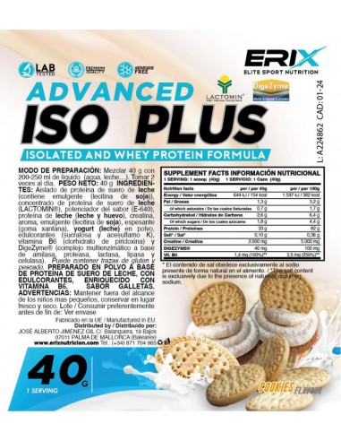 ISO Advanced Plus 1 x 40 Gr  Cookies - Erix