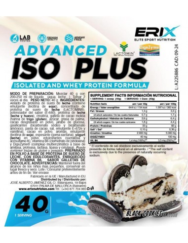 ISO Advanced Plus 1 x 40 Gr  Oreo - Erix