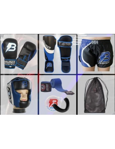 Pack Bruiser Pro Kids azul   guantes boxeo 6/8/10 