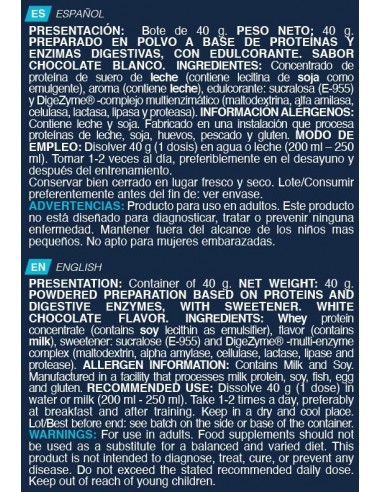 Protein Shake whey 40 Gr  Chocolate Blanco - Erix