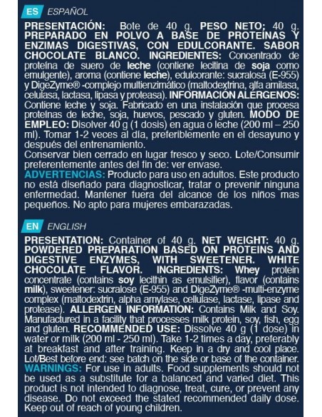 Protein Shake whey 40 Gr  Chocolate Blanco - Erix