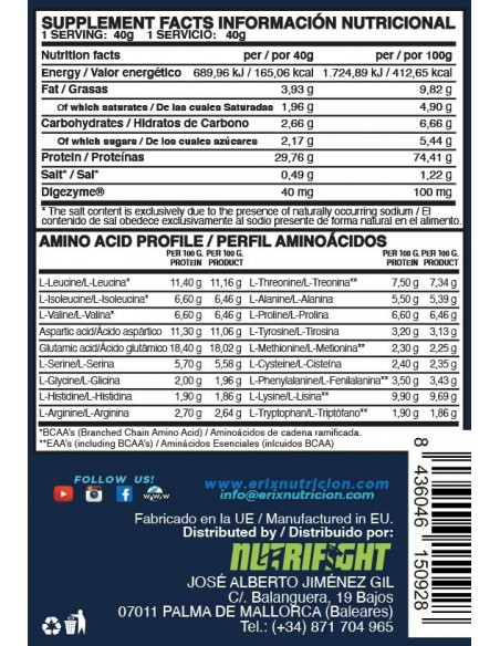 Protein Shake whey 40 Gr  Cookies - Erix Nutrición