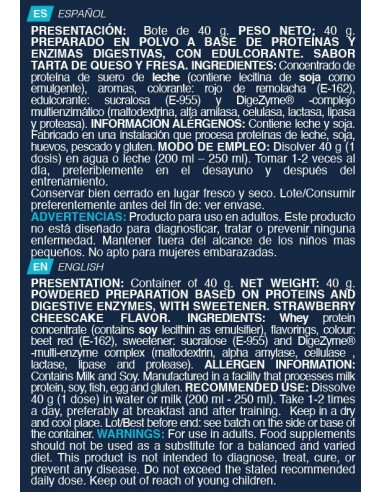 Protein Shake whey 40 Gr  Tarta de queso con fresa