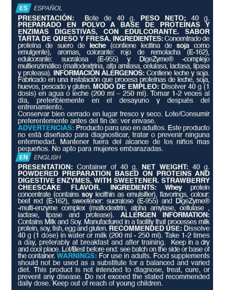 Protein Shake whey 40 Gr  Tarta de queso con fresa