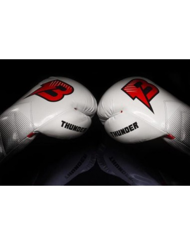 Guantes Boxeo Thunder White P Piel -12 Oz -Bruiser