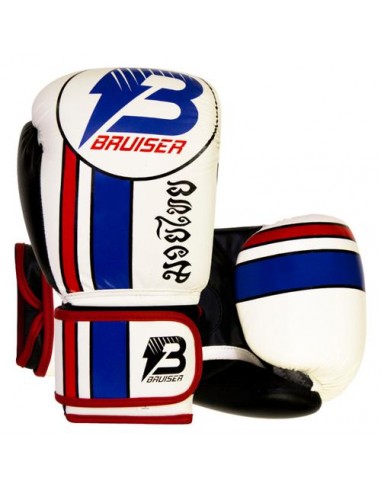 Guantes Boxeo Thai Style P Piel blanco azul y rojo