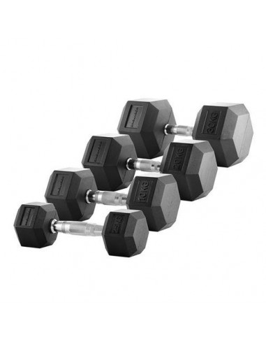 Mancuernas de goma hexagonales 45 Kg  par  H40
