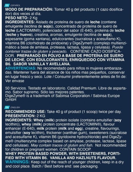 ISO Advanced Plus 2kg vainilla avellana - Erix nut