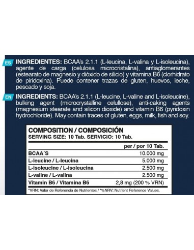 BCAAS Elite rate 2 1 1 - 200 Caps  Erix Nutrición