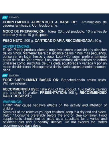 BCAA’S Elite rate 2 1 1 limón - 500 gr  - Erix nut