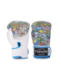 GUANTES TOPKING  THAI CULTURE WHITE  14OZ 2