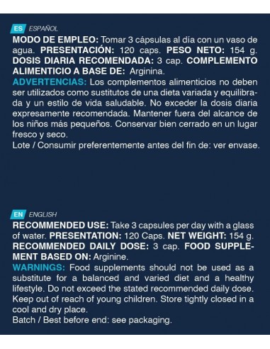 Arginine - 120 caps - Erix nutrición