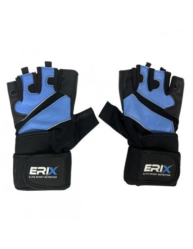 Guantes muñequera Negro/Azul Talla XL - Erix