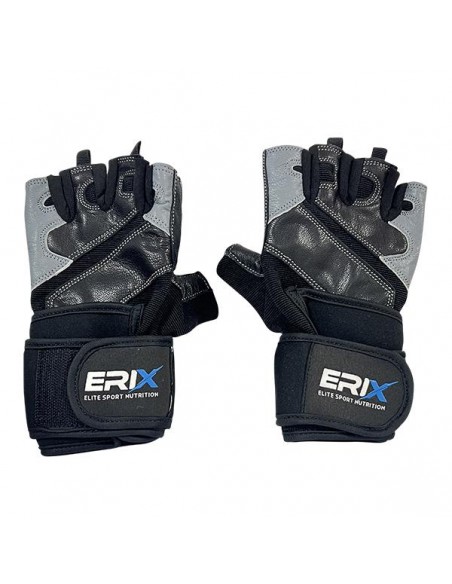 Guantes muñequera Negro/Gris Talla L - Erix