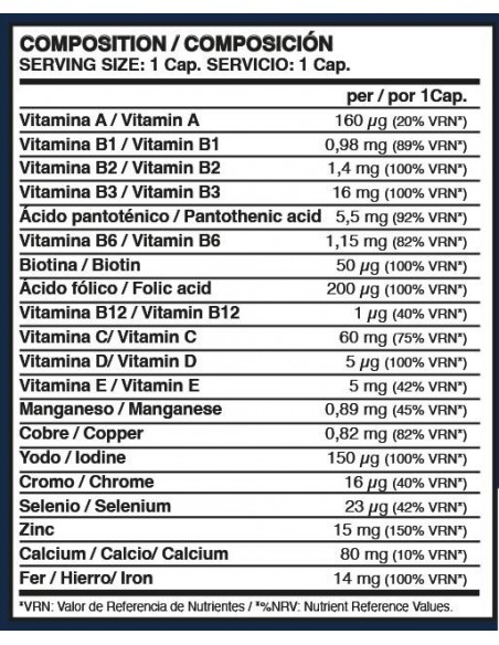Vitaminas & Minerales 100 Caps  - Erix nutrición