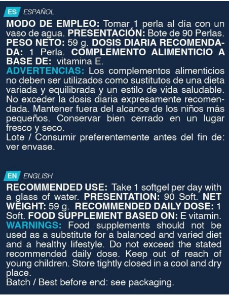 Vitamin E 90 softge - Erix Nutrición