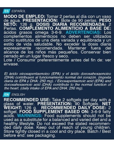 Omega 3-6-9 - 90 perlas - Erix Nutrición