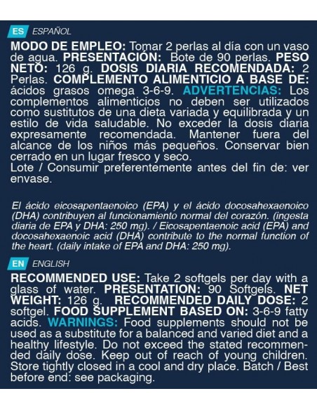 Omega 3-6-9 - 90 perlas - Erix Nutrición