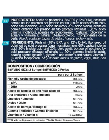 Omega 3-6-9 - 90 perlas - Erix Nutrición