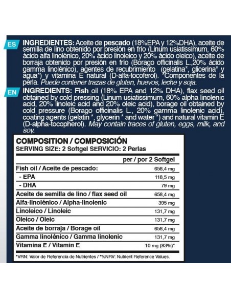 Omega 3-6-9 - 90 perlas - Erix Nutrición