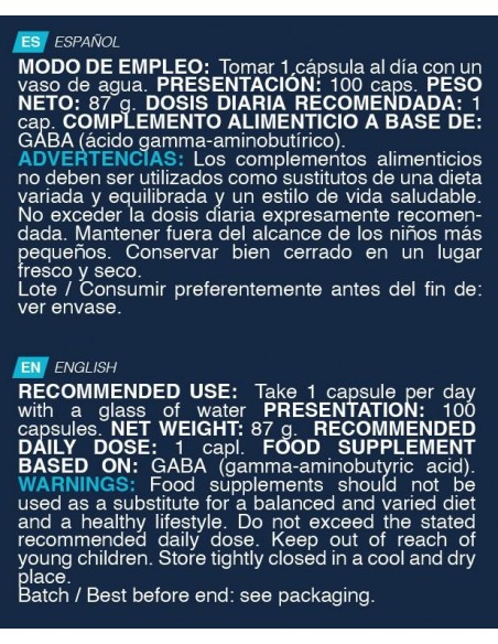 Gaba 100 capsulas - Erix Nutrición