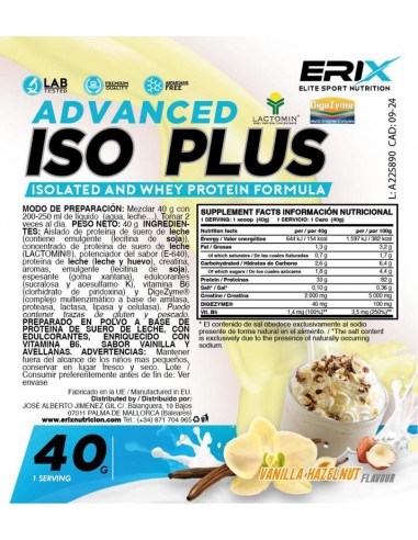 ISO Advanced Plus 1 x 40 Gr  Bombon Rocher - Erix