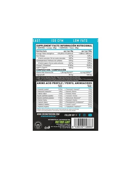ISO Zero Black 900 Gr  Neutra - Erix