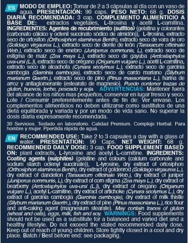 Diurex water loss 90 caps  - Erix Nutrición