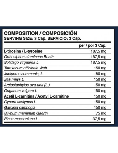 Diurex water loss 90 caps  - Erix Nutrición