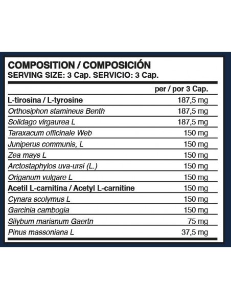 Diurex water loss 90 caps  - Erix Nutrición