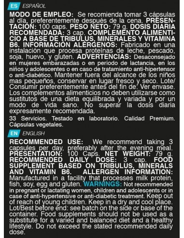 ZMA  Tribulus 100 capsulas - Erix Nutrición