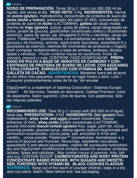 Titan Gainer Oreo  3 Kg  - Erix Nutrición