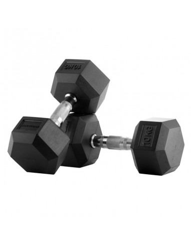 Mancuernas de goma Hexagonales 10 Kg  par 
