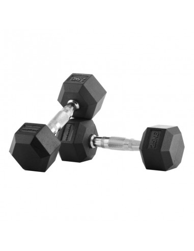 Mancuernas de goma hexagonales 2 5 kg  par 