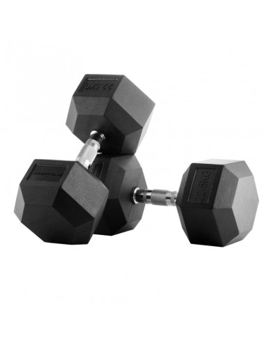 Mancuernas de goma hexagonales 22 kg  par 