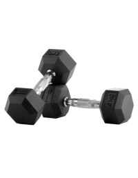 Mancuernas de goma Hexagonales 5 Kg  par  - H5 - B