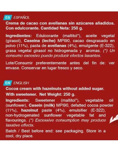Crema proteica CHOCTELLA 250 Gr  - Erix Nutrición 