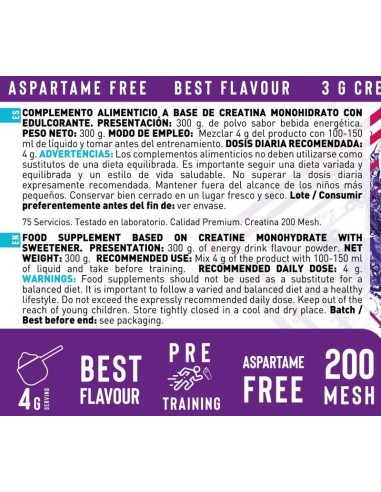 Creatina 300 gr  Energy Drink - Erix Nutrición