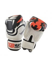 Guantes Boxeo TMT Blanco/Naranja 12 Oz Tiger