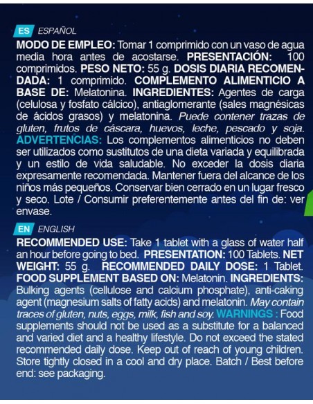 Melatonina 1 MG 100 TABLETAS