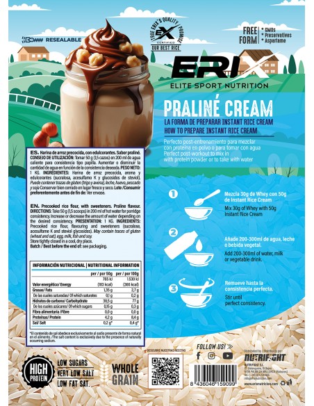 Crema de arroz Rice cream 1 kg PRELINE