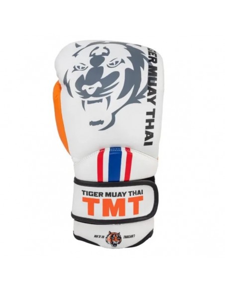 Guantes Thai Boxing Blanco/Naranja 12 OZ Bruiser